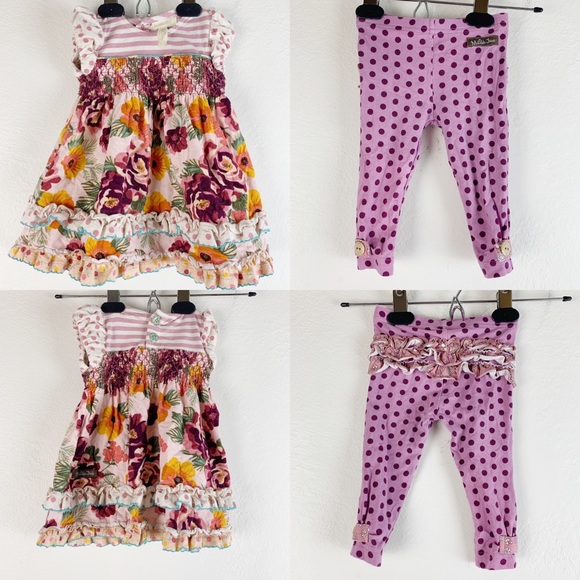 Matilda Jane Printed Floral Dots Corduroy Outfit